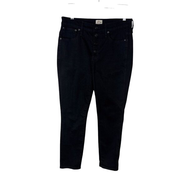 J. Crew Denim Women's 29 Vintage Straight Jeans Black Button Fly EUC Inseam 28" - Picture 3 of 16